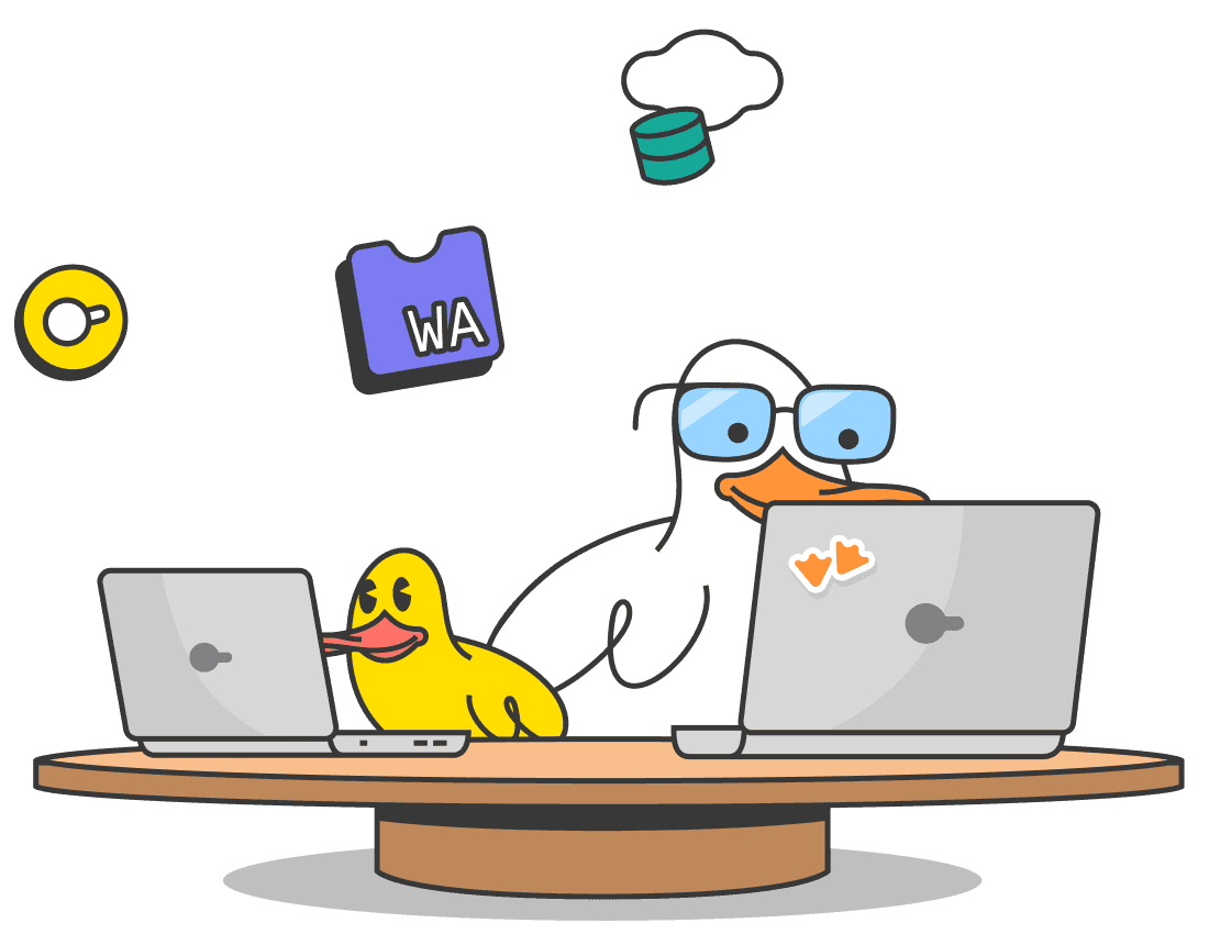 'For App Devs' duck illustration