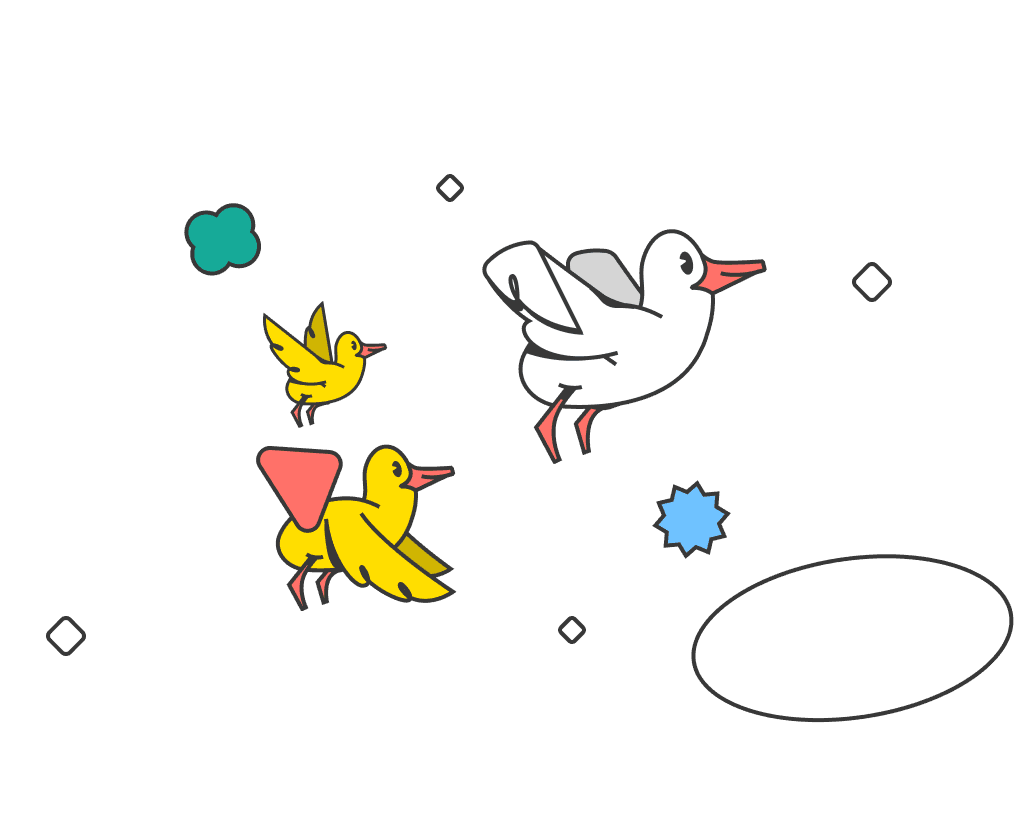 Duck flock illustration