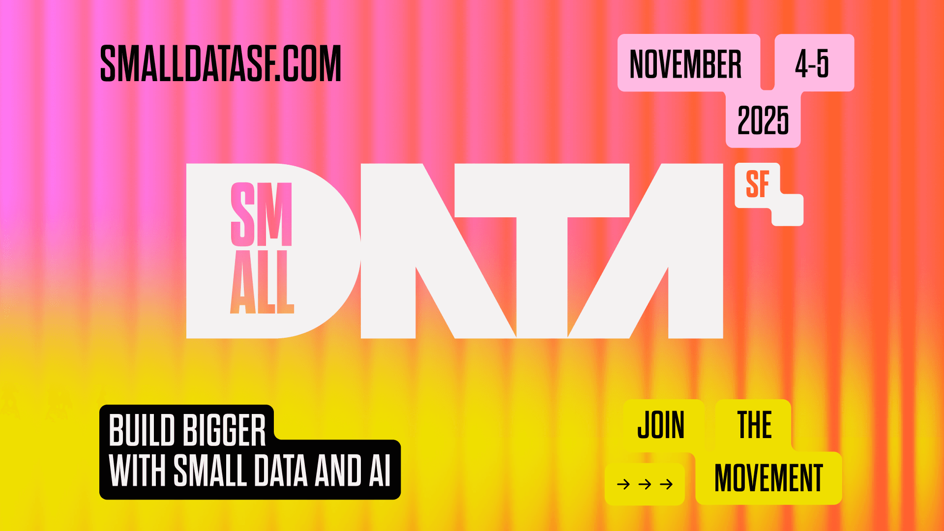 Small Data SF Returns November 4-5, 2025: First Speakers Announced