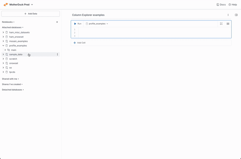 Table Summary UI