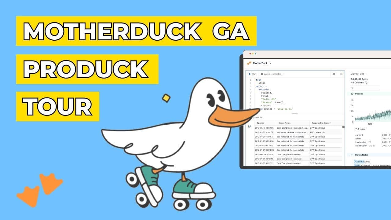 "MotherDuck GA Produck Tour" video thumbnail