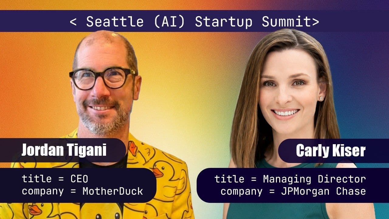 "How MotherDuck Was Born: DuckDB, AI, and the Modern Data Stack | Jordan Tigani & Carly Kaiser" video thumbnail