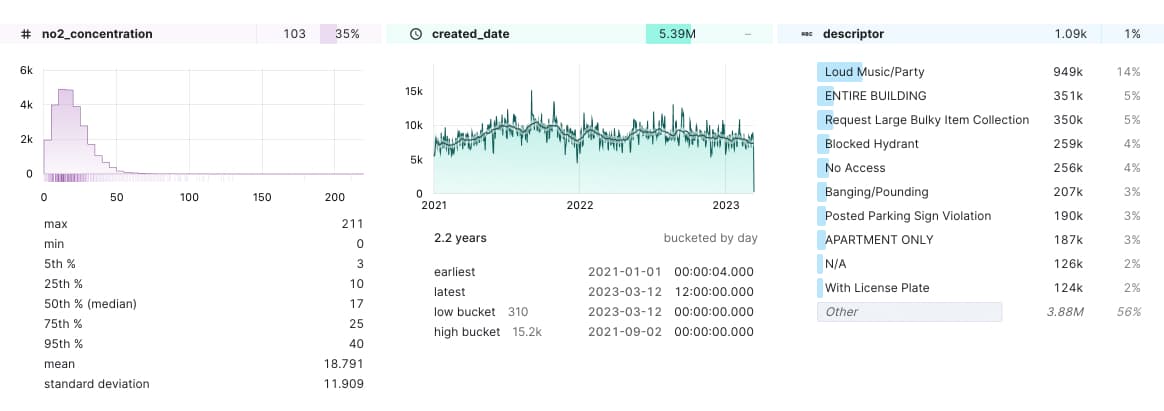 column explorer details screenshot