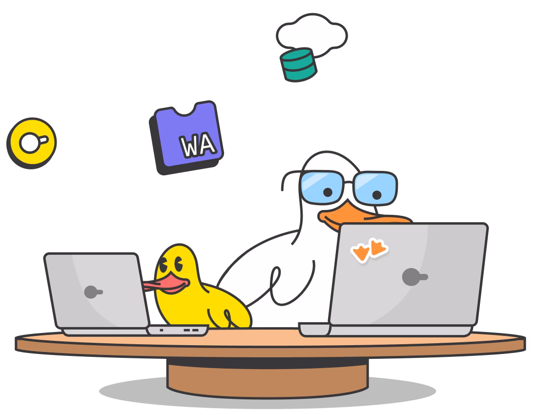 'For App Devs' duck illustration