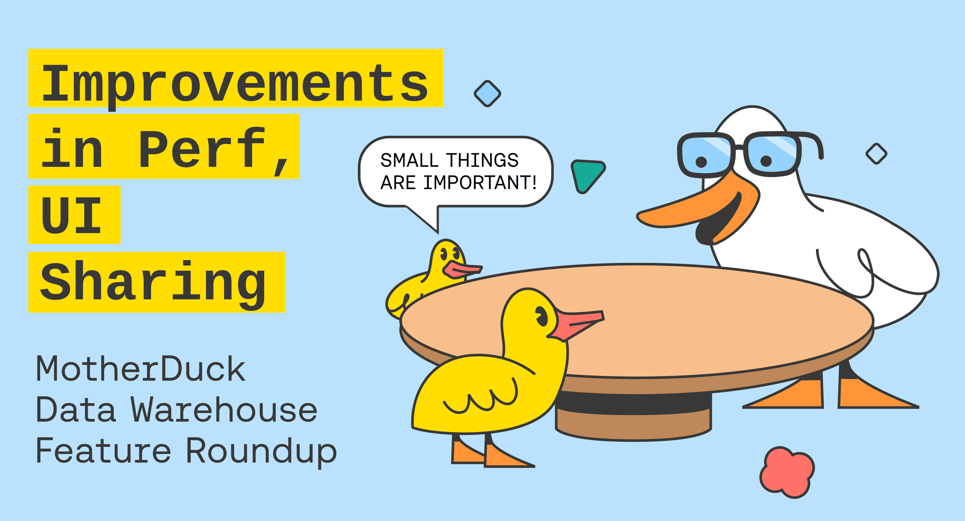 You asked, We Listened: Sharing, UI and Performance Improvements