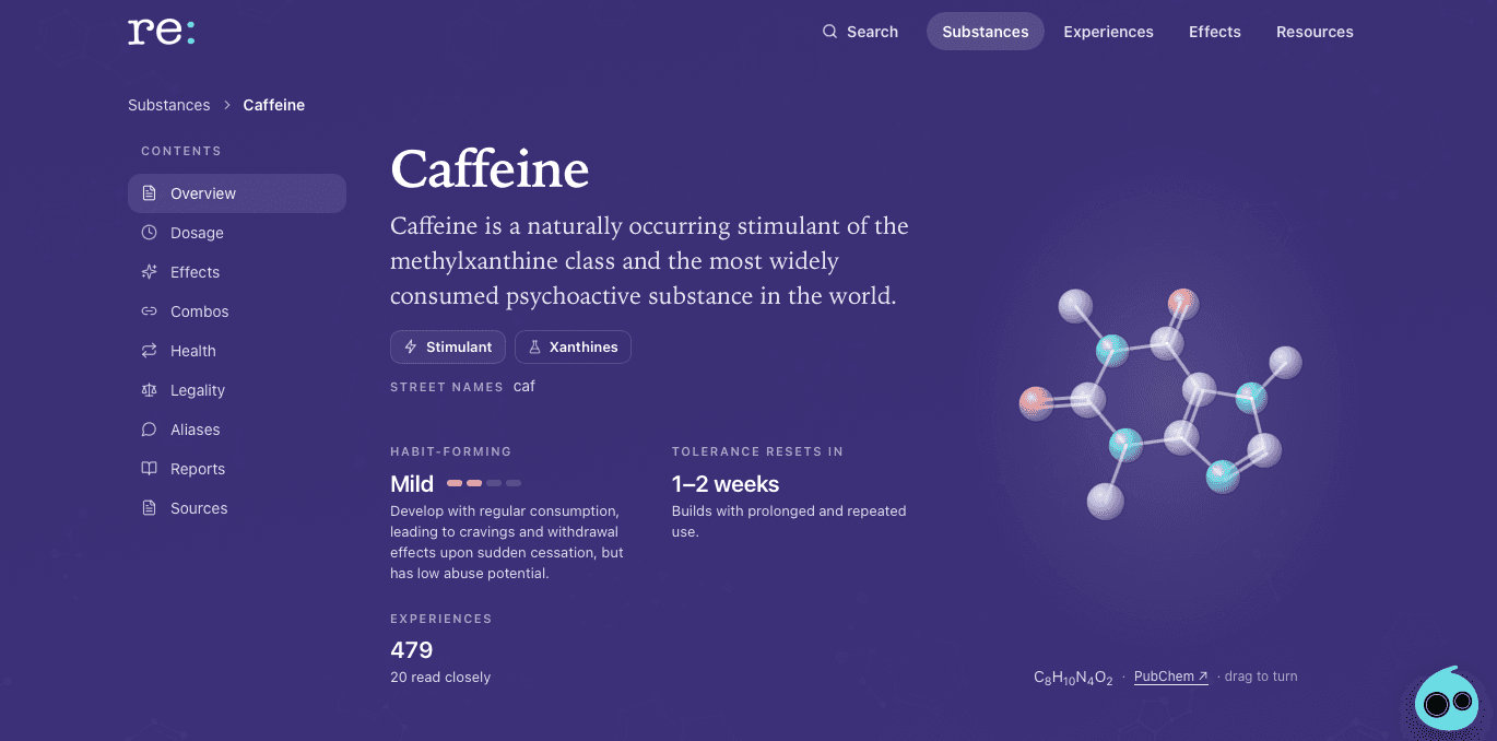 Screenshot of re:dose