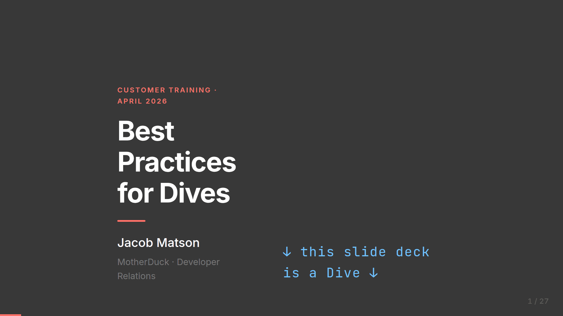 Best Practices for Dives