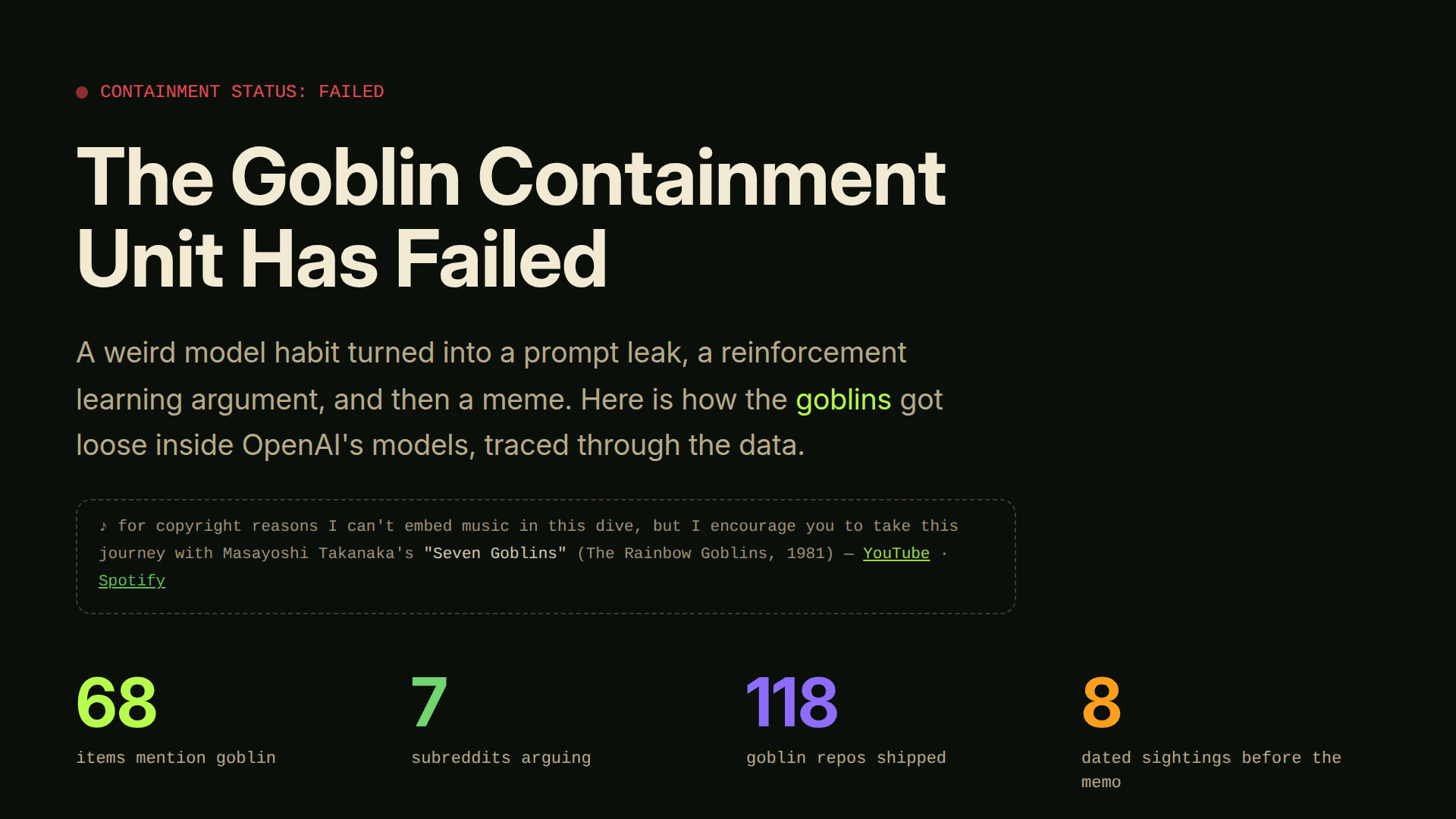 Screenshot of The Goblin Containment Unit Has Failed