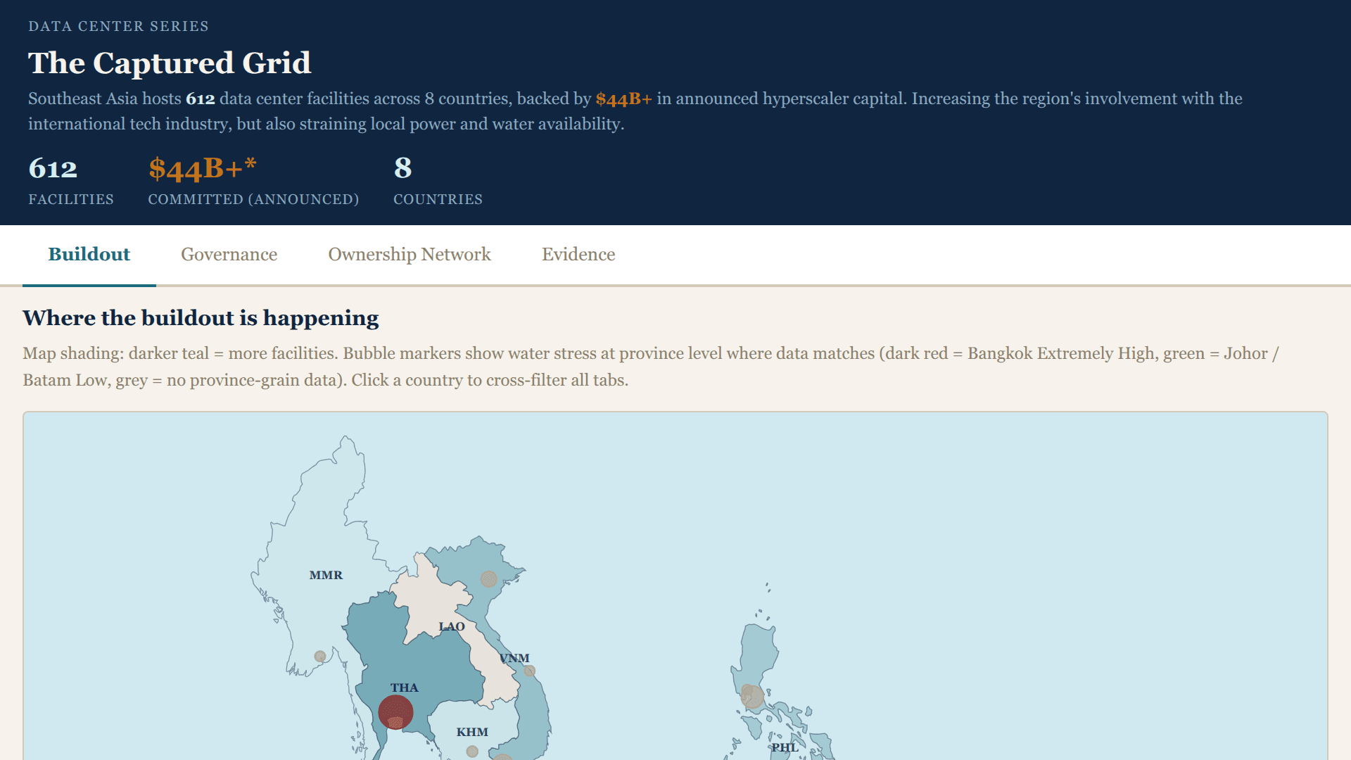 Screenshot of The Captured Grid: Who Owns Southeast Asia's Data Center Boom