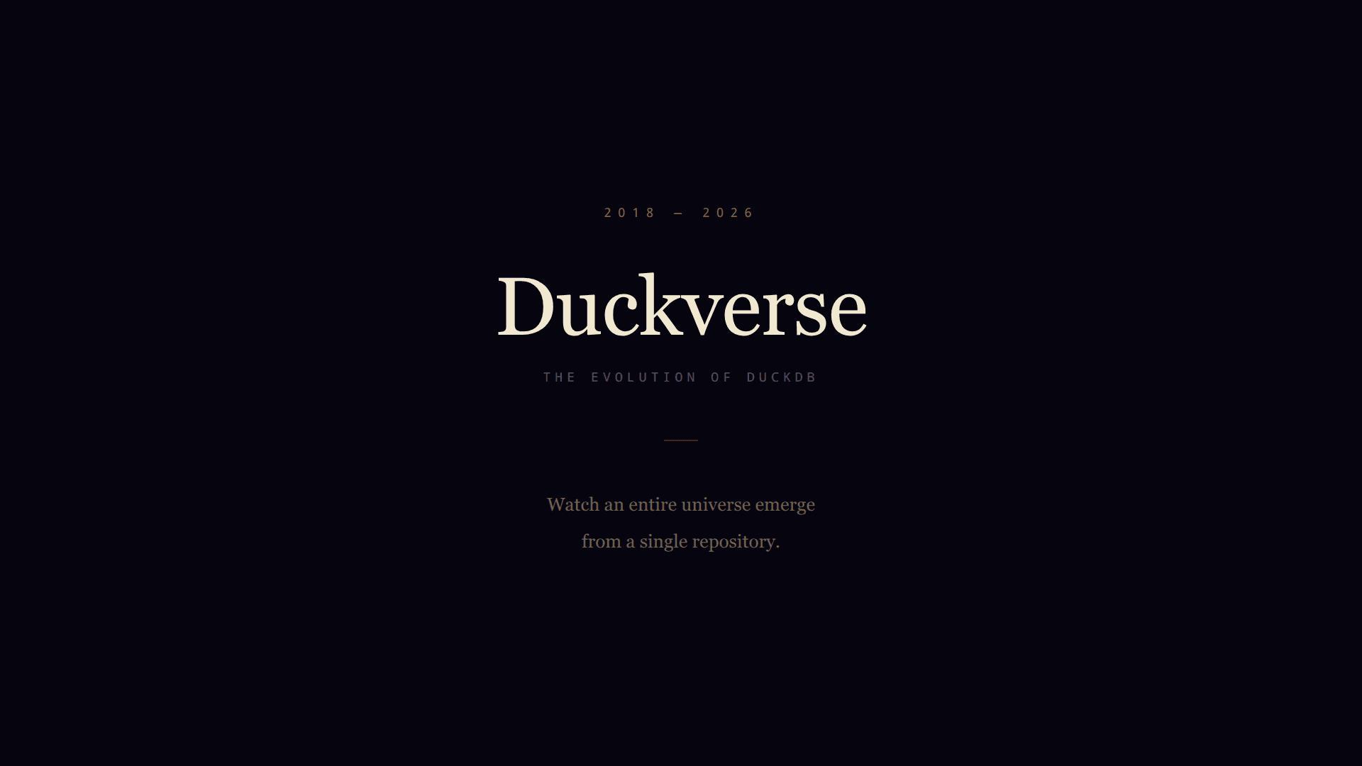 Screenshot of Duckverse: The Evolution of DuckDB