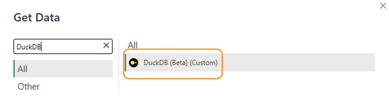 Find DuckDB connector