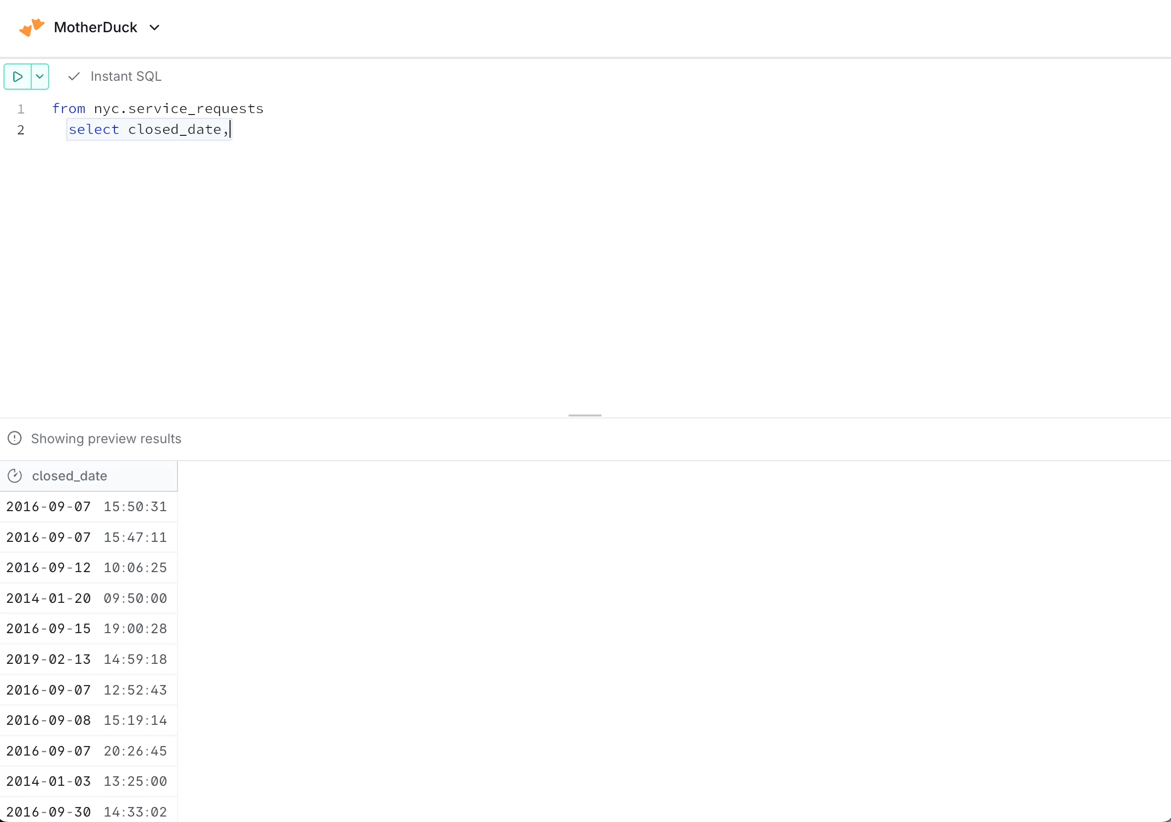 instant sql