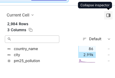 Collapse column explorer